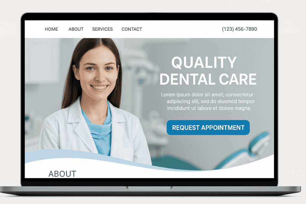 Dental Clinic Website Design CTA