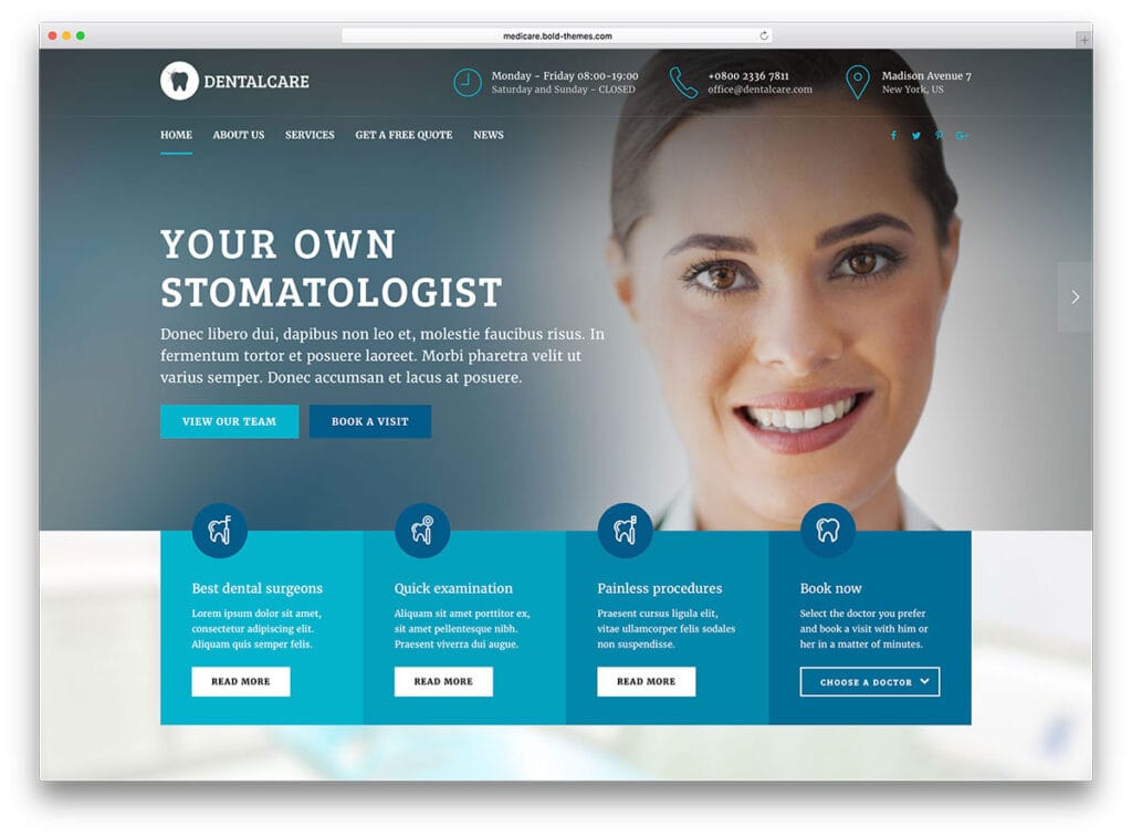 dental website design website